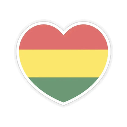 Heart Flag of Bolivia - STICKER Vinyl Kiss-Cut Decal 3 Inch Transparent - The Sticker Space