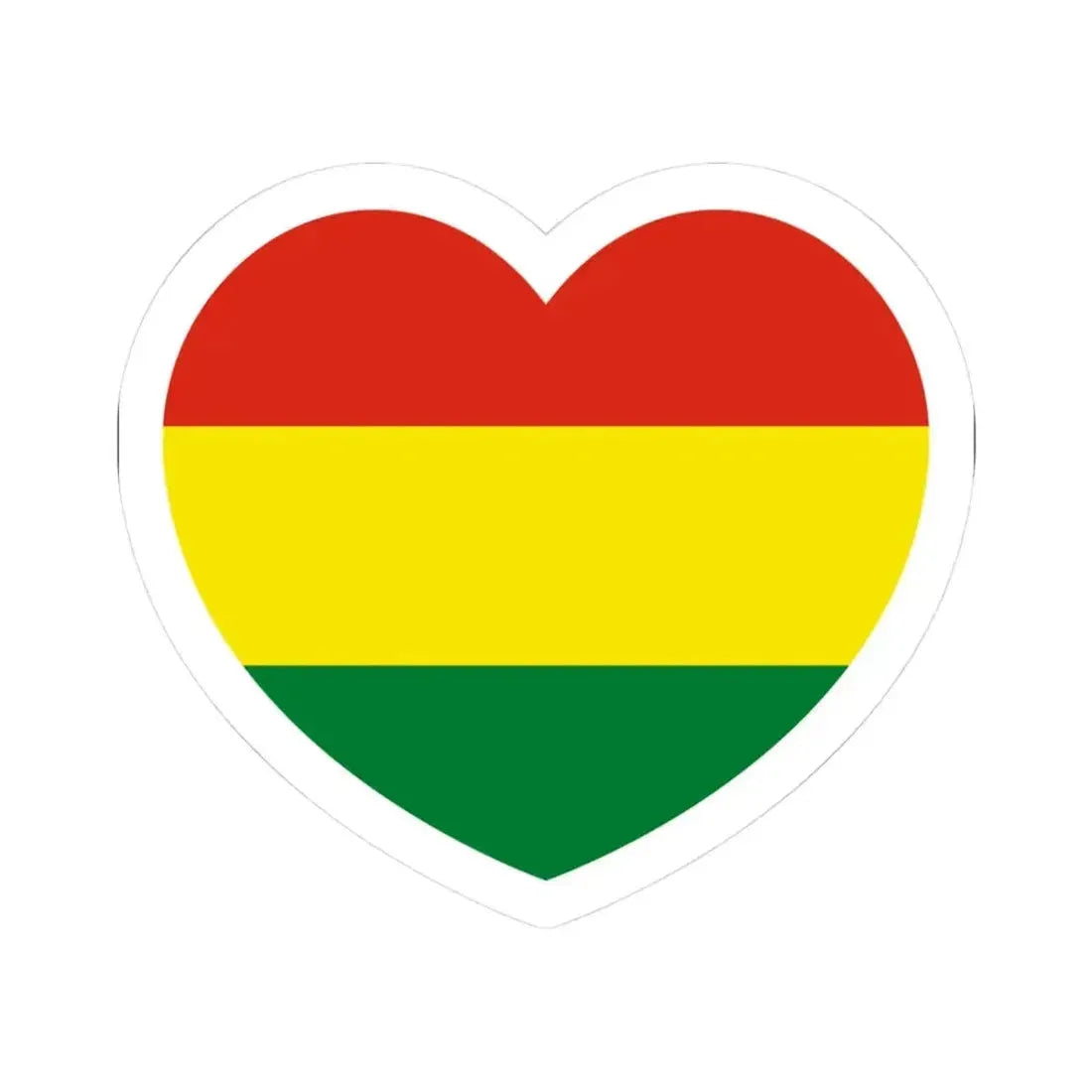 Heart Flag of Bolivia - STICKER Vinyl Kiss-Cut Decal 3 Inch White - The Sticker Space