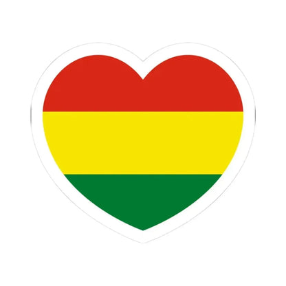 Heart Flag of Bolivia - STICKER Vinyl Kiss-Cut Decal 3 Inch White - The Sticker Space