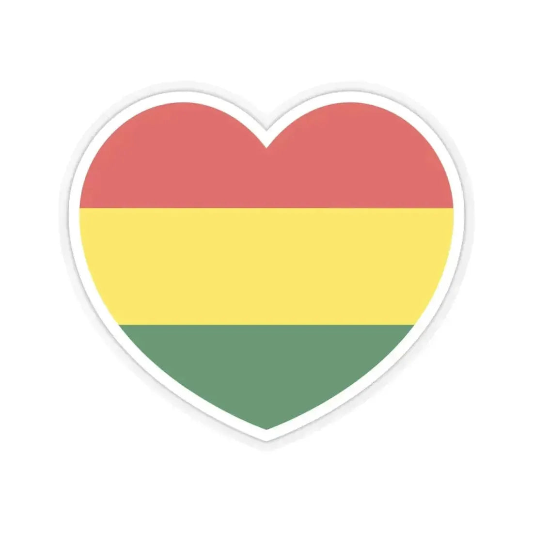 Heart Flag of Bolivia - STICKER Vinyl Kiss-Cut Decal 4 Inch Transparent - The Sticker Space