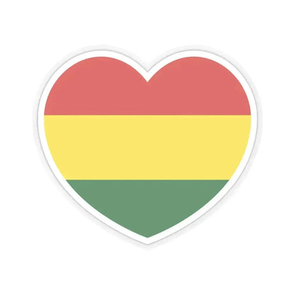 Heart Flag of Bolivia - STICKER Vinyl Kiss-Cut Decal 4 Inch Transparent - The Sticker Space