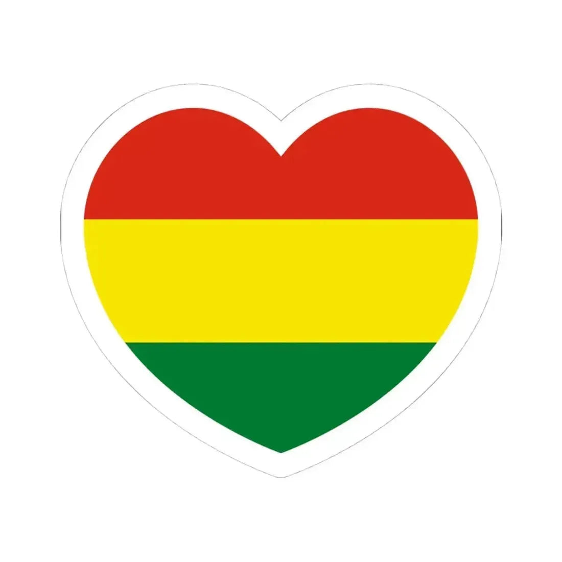 Heart Flag of Bolivia - STICKER Vinyl Kiss-Cut Decal 4 Inch White - The Sticker Space