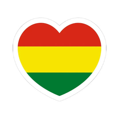 Heart Flag of Bolivia - STICKER Vinyl Kiss-Cut Decal 4 Inch White - The Sticker Space
