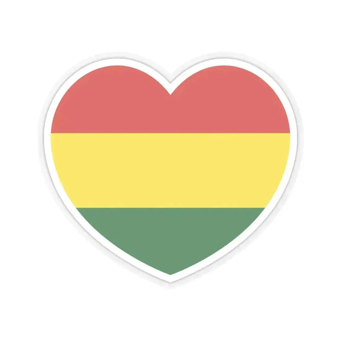 Heart Flag of Bolivia - STICKER Vinyl Kiss-Cut Decal 6 Inch Transparent - The Sticker Space