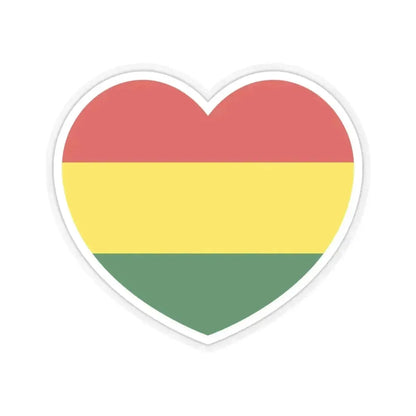 Heart Flag of Bolivia - STICKER Vinyl Kiss-Cut Decal 6 Inch Transparent - The Sticker Space