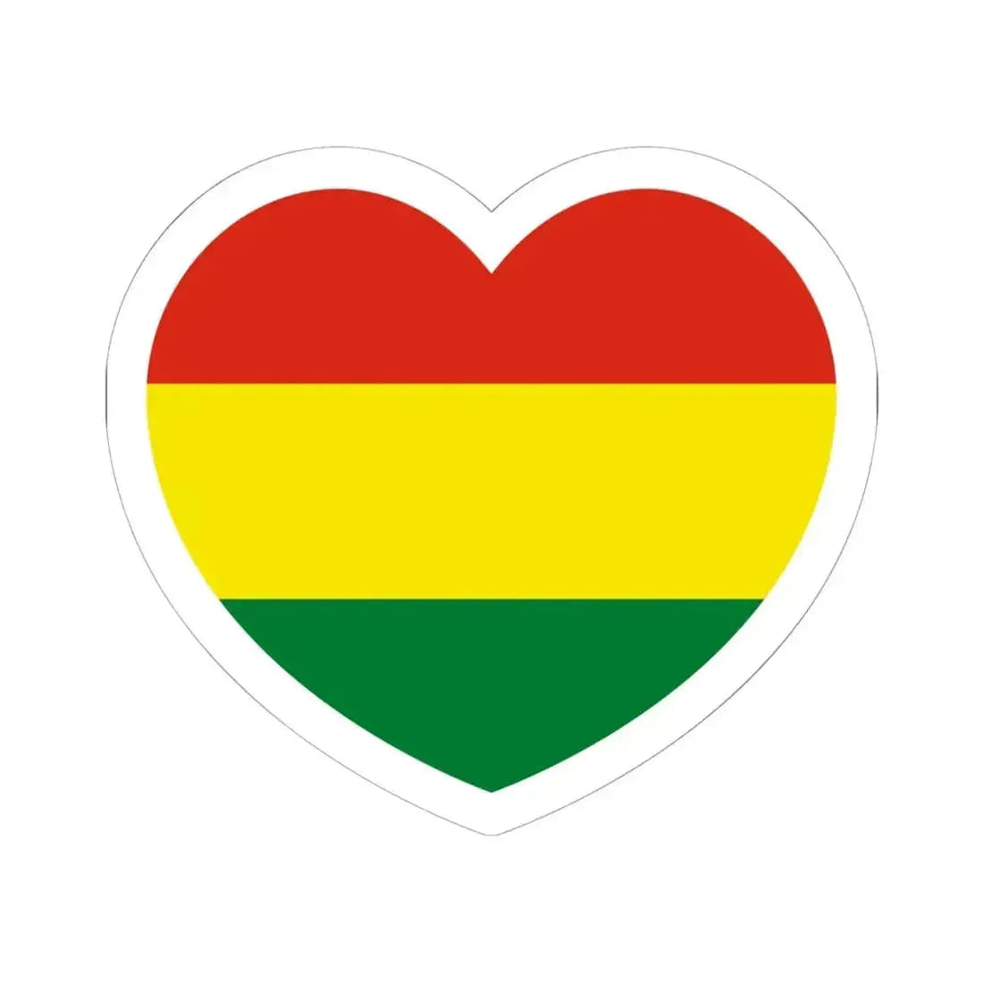 Heart Flag of Bolivia - STICKER Vinyl Kiss-Cut Decal 6 Inch White - The Sticker Space