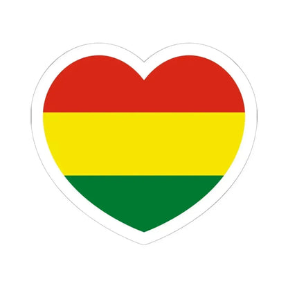 Heart Flag of Bolivia - STICKER Vinyl Kiss-Cut Decal 6 Inch White - The Sticker Space