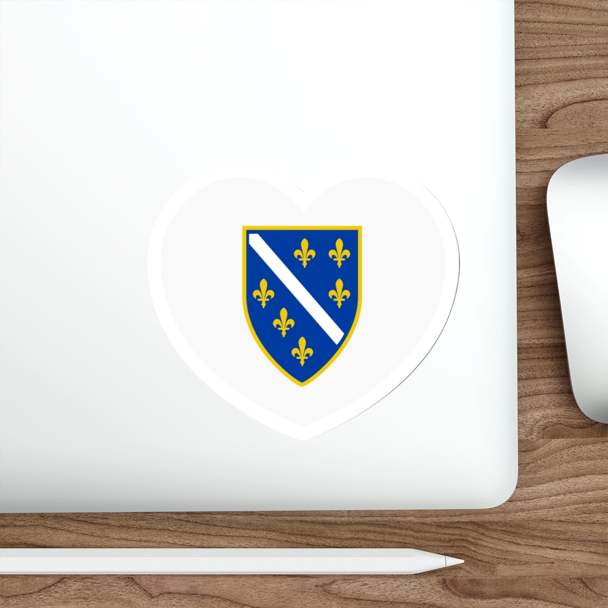 Heart Flag of Bosnia and Herzegovina 1992-1998 - STICKER Vinyl Die-Cut Decal-The Sticker Space