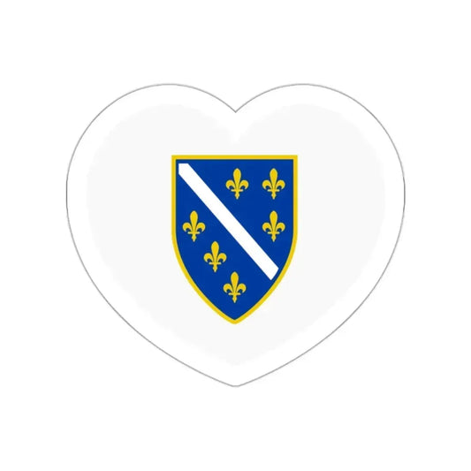 Heart Flag of Bosnia and Herzegovina 1992-1998 - STICKER Vinyl Die-Cut Decal White Die-Cut 2 Inch - The Sticker Space