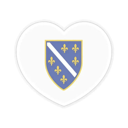 Heart Flag of Bosnia and Herzegovina 1992-1998 - STICKER Vinyl Kiss-Cut Decal 2 Inch Transparent - The Sticker Space