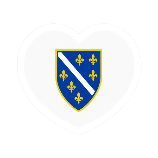 Heart Flag of Bosnia and Herzegovina 1992-1998 - STICKER Vinyl Kiss-Cut Decal 2 Inch White - The Sticker Space
