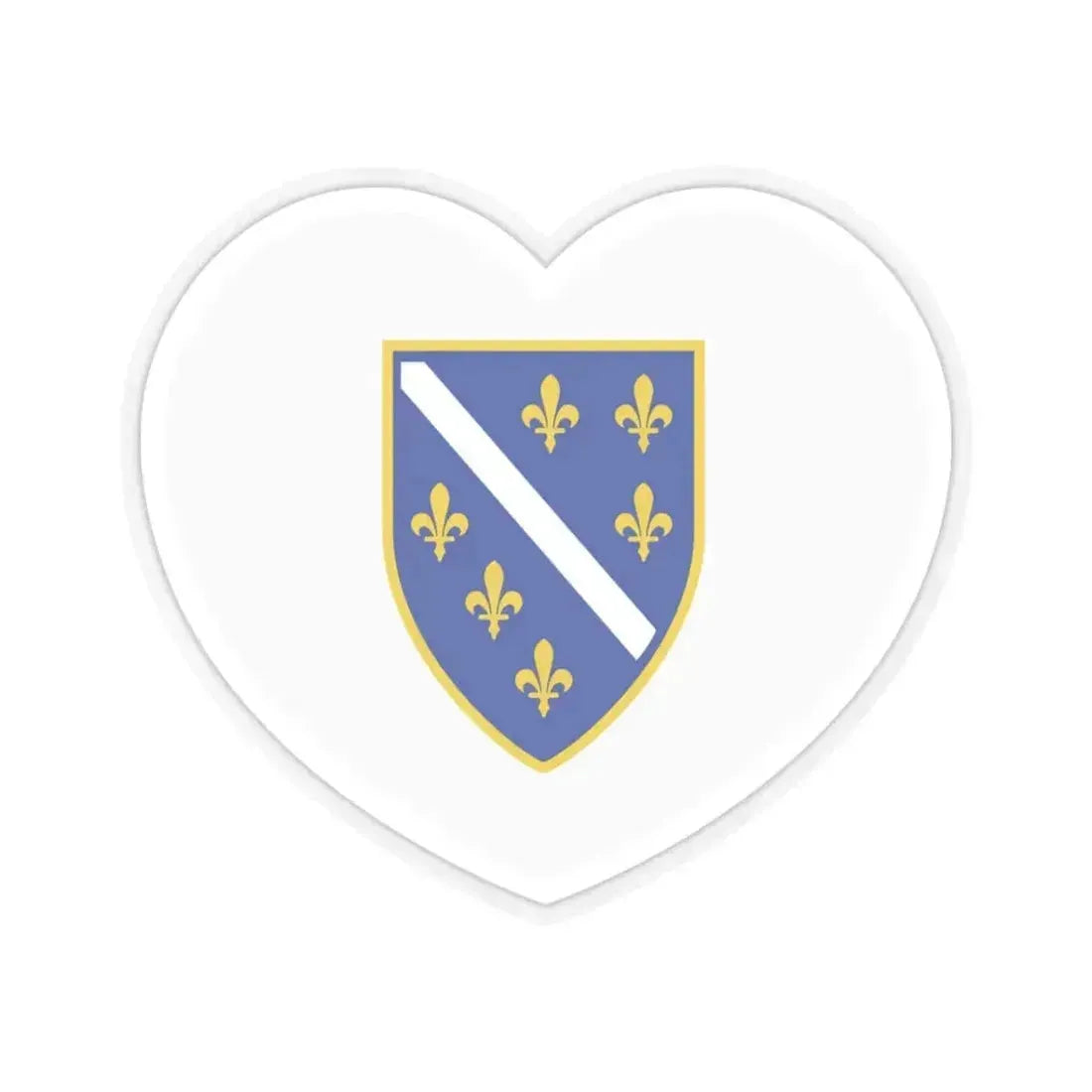 Heart Flag of Bosnia and Herzegovina 1992-1998 - STICKER Vinyl Kiss-Cut Decal 3 Inch Transparent - The Sticker Space