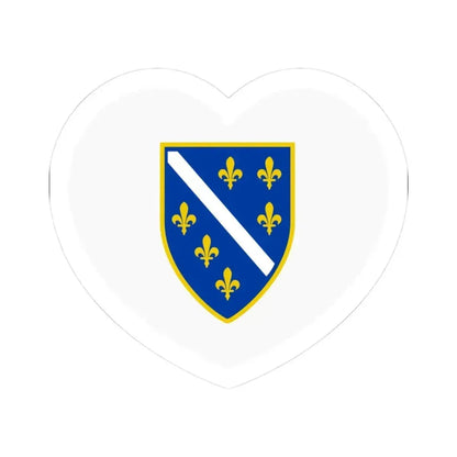 Heart Flag of Bosnia and Herzegovina 1992-1998 - STICKER Vinyl Kiss-Cut Decal 3 Inch White - The Sticker Space