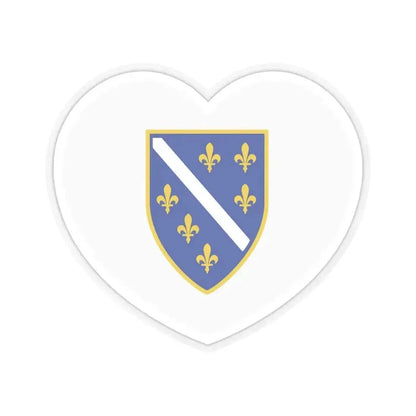 Heart Flag of Bosnia and Herzegovina 1992-1998 - STICKER Vinyl Kiss-Cut Decal 4 Inch Transparent - The Sticker Space