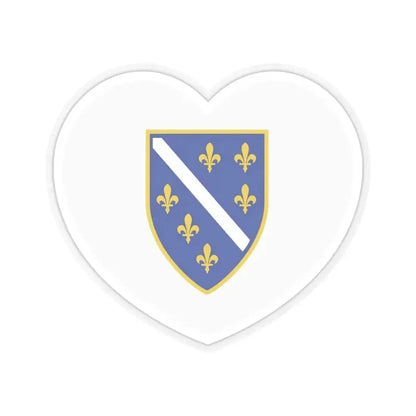 Heart Flag of Bosnia and Herzegovina 1992-1998 - STICKER Vinyl Kiss-Cut Decal 6 Inch Transparent - The Sticker Space
