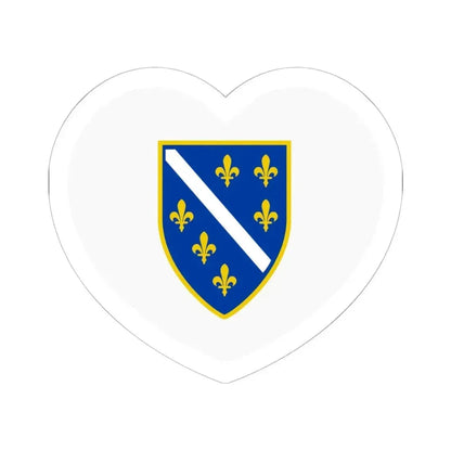 Heart Flag of Bosnia and Herzegovina 1992-1998 - STICKER Vinyl Kiss-Cut Decal 6 Inch White - The Sticker Space