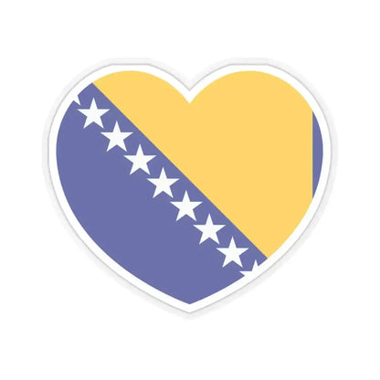 Heart Flag of Bosnia and Herzegovina - STICKER Vinyl Kiss-Cut Decal 4 Inch Transparent - The Sticker Space