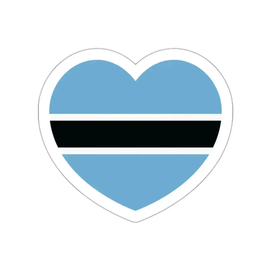 Heart Flag of Botswana - STICKER Vinyl Die-Cut Decal White Die-Cut 2 Inch - The Sticker Space