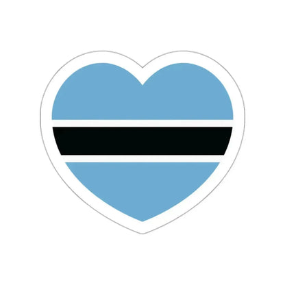 Heart Flag of Botswana - STICKER Vinyl Die-Cut Decal White Die-Cut 2 Inch - The Sticker Space