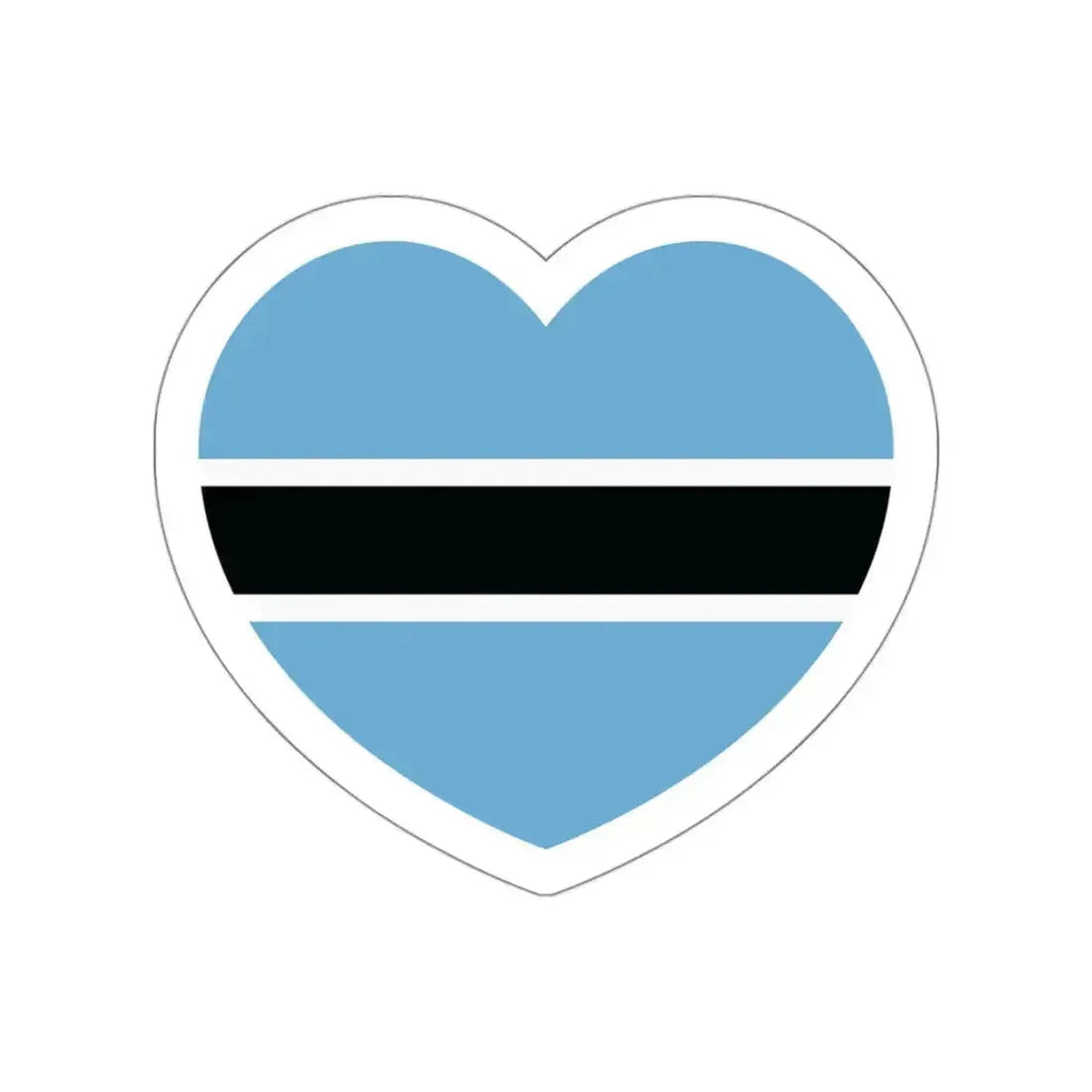 Heart Flag of Botswana - STICKER Vinyl Die-Cut Decal White Die-Cut 3 Inch - The Sticker Space