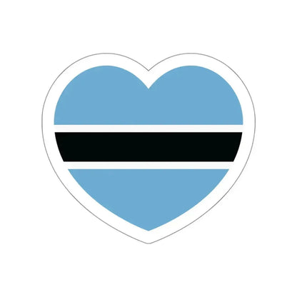 Heart Flag of Botswana - STICKER Vinyl Die-Cut Decal White Die-Cut 3 Inch - The Sticker Space