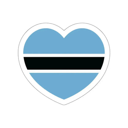 Heart Flag of Botswana - STICKER Vinyl Die-Cut Decal White Die-Cut 5 Inch - The Sticker Space