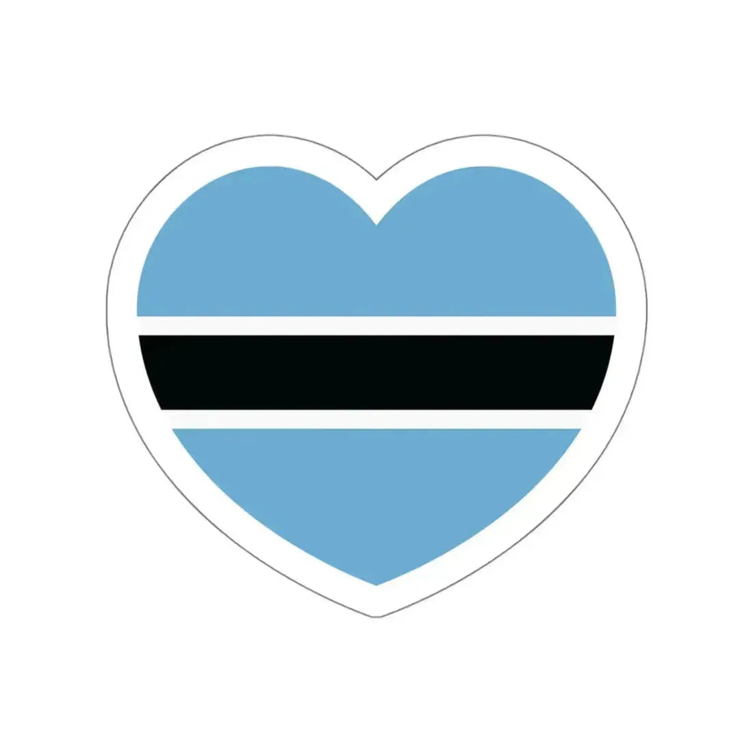 Heart Flag of Botswana - STICKER Vinyl Die-Cut Decal White Die-Cut 6 Inch - The Sticker Space