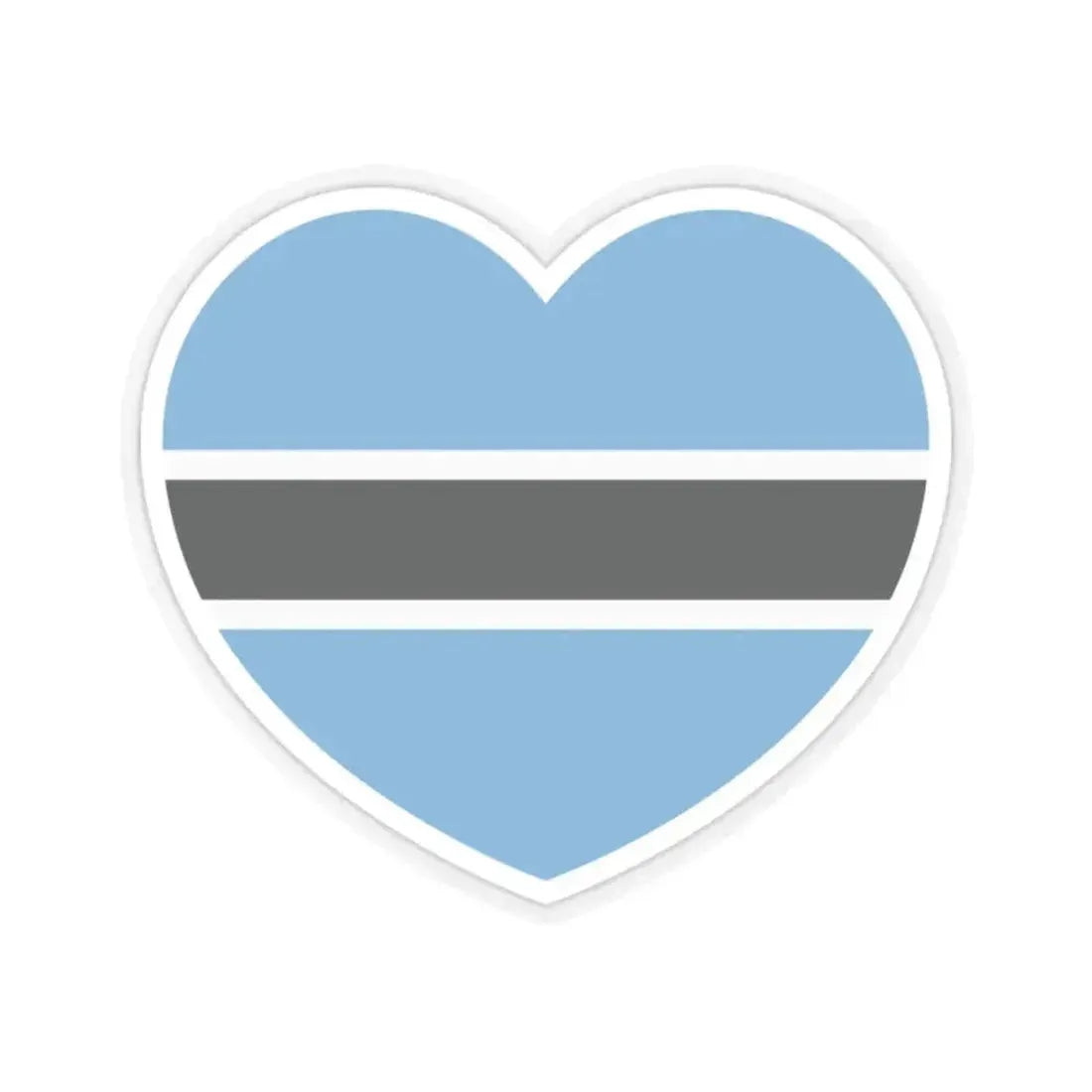 Heart Flag of Botswana - STICKER Vinyl Kiss-Cut Decal 2 Inch Transparent - The Sticker Space