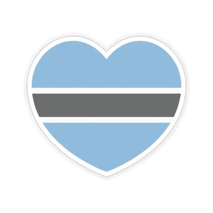 Heart Flag of Botswana - STICKER Vinyl Kiss-Cut Decal 2 Inch Transparent - The Sticker Space