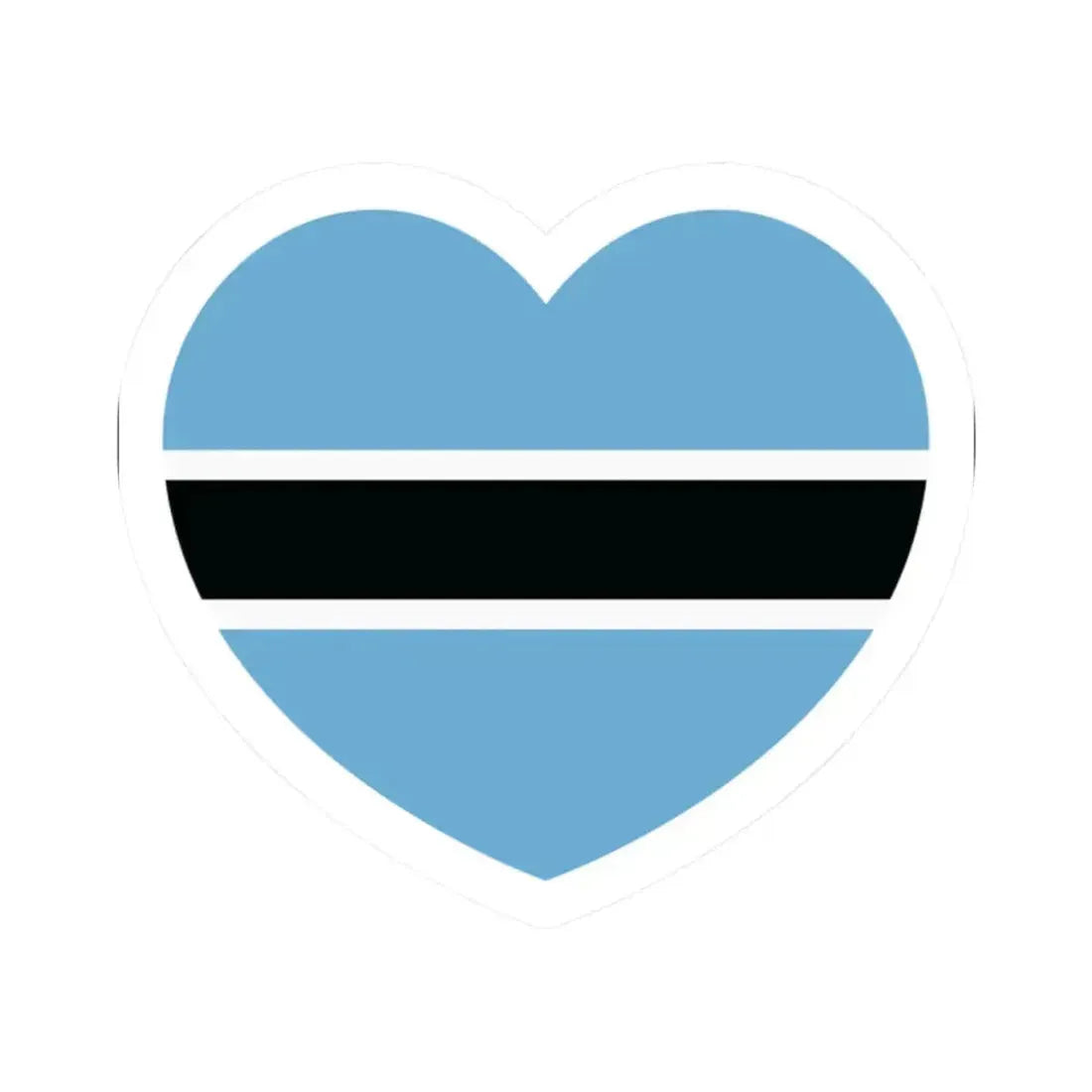 Heart Flag of Botswana - STICKER Vinyl Kiss-Cut Decal 2 Inch White - The Sticker Space