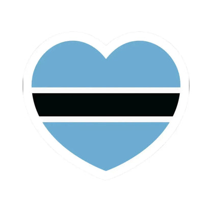 Heart Flag of Botswana - STICKER Vinyl Kiss-Cut Decal 2 Inch White - The Sticker Space