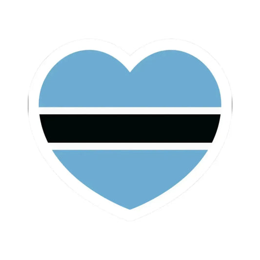 Heart Flag of Botswana - STICKER Vinyl Kiss-Cut Decal 2 Inch White - The Sticker Space