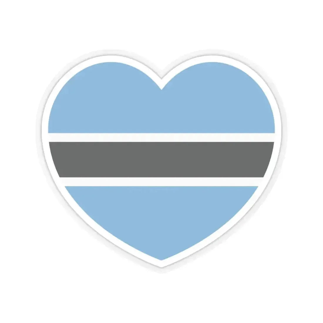 Heart Flag of Botswana - STICKER Vinyl Kiss-Cut Decal 3 Inch Transparent - The Sticker Space