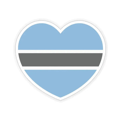Heart Flag of Botswana - STICKER Vinyl Kiss-Cut Decal 3 Inch Transparent - The Sticker Space