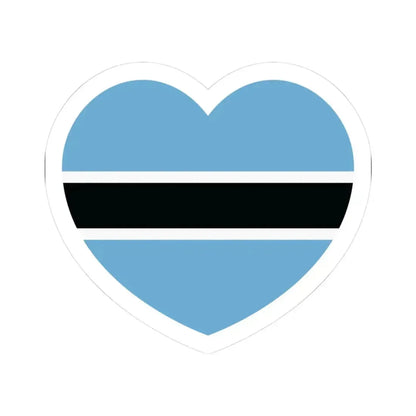 Heart Flag of Botswana - STICKER Vinyl Kiss-Cut Decal 3 Inch White - The Sticker Space