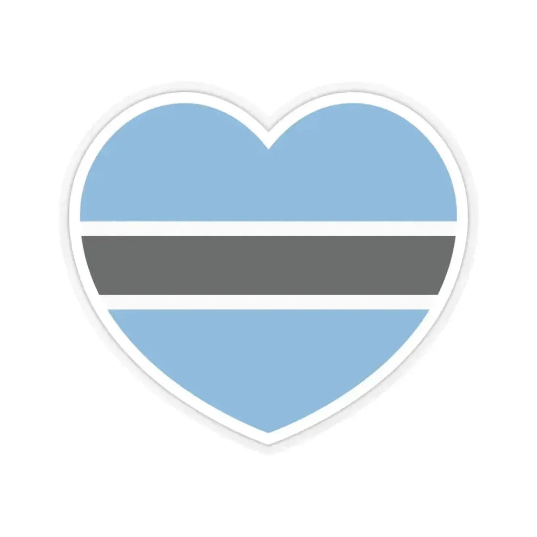 Heart Flag of Botswana - STICKER Vinyl Kiss-Cut Decal 4 Inch Transparent - The Sticker Space