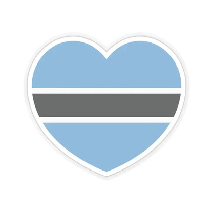 Heart Flag of Botswana - STICKER Vinyl Kiss-Cut Decal 4 Inch Transparent - The Sticker Space