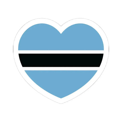 Heart Flag of Botswana - STICKER Vinyl Kiss-Cut Decal 4 Inch White - The Sticker Space