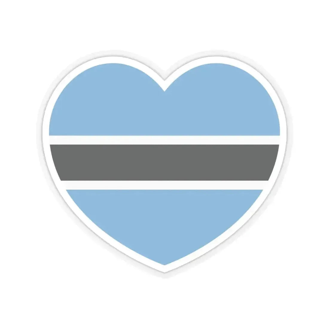 Heart Flag of Botswana - STICKER Vinyl Kiss-Cut Decal 6 Inch Transparent - The Sticker Space