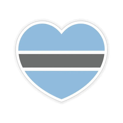 Heart Flag of Botswana - STICKER Vinyl Kiss-Cut Decal 6 Inch Transparent - The Sticker Space