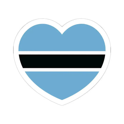 Heart Flag of Botswana - STICKER Vinyl Kiss-Cut Decal 6 Inch White - The Sticker Space