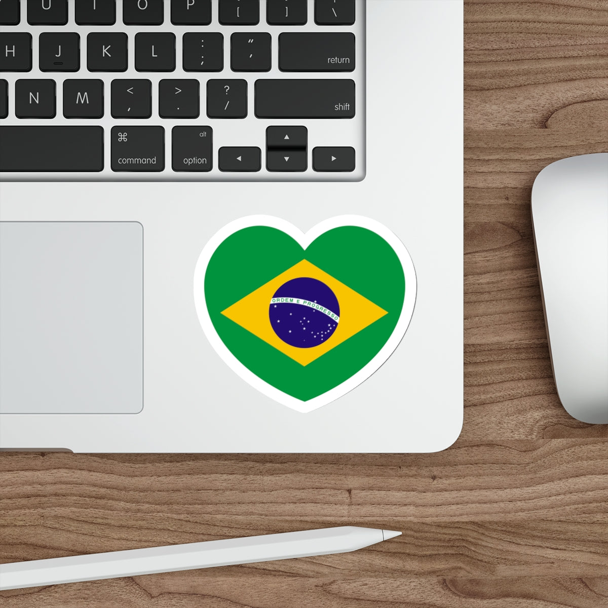 Heart Flag of Brazil 1968-1992 - STICKER Vinyl Die-Cut Decal-The Sticker Space