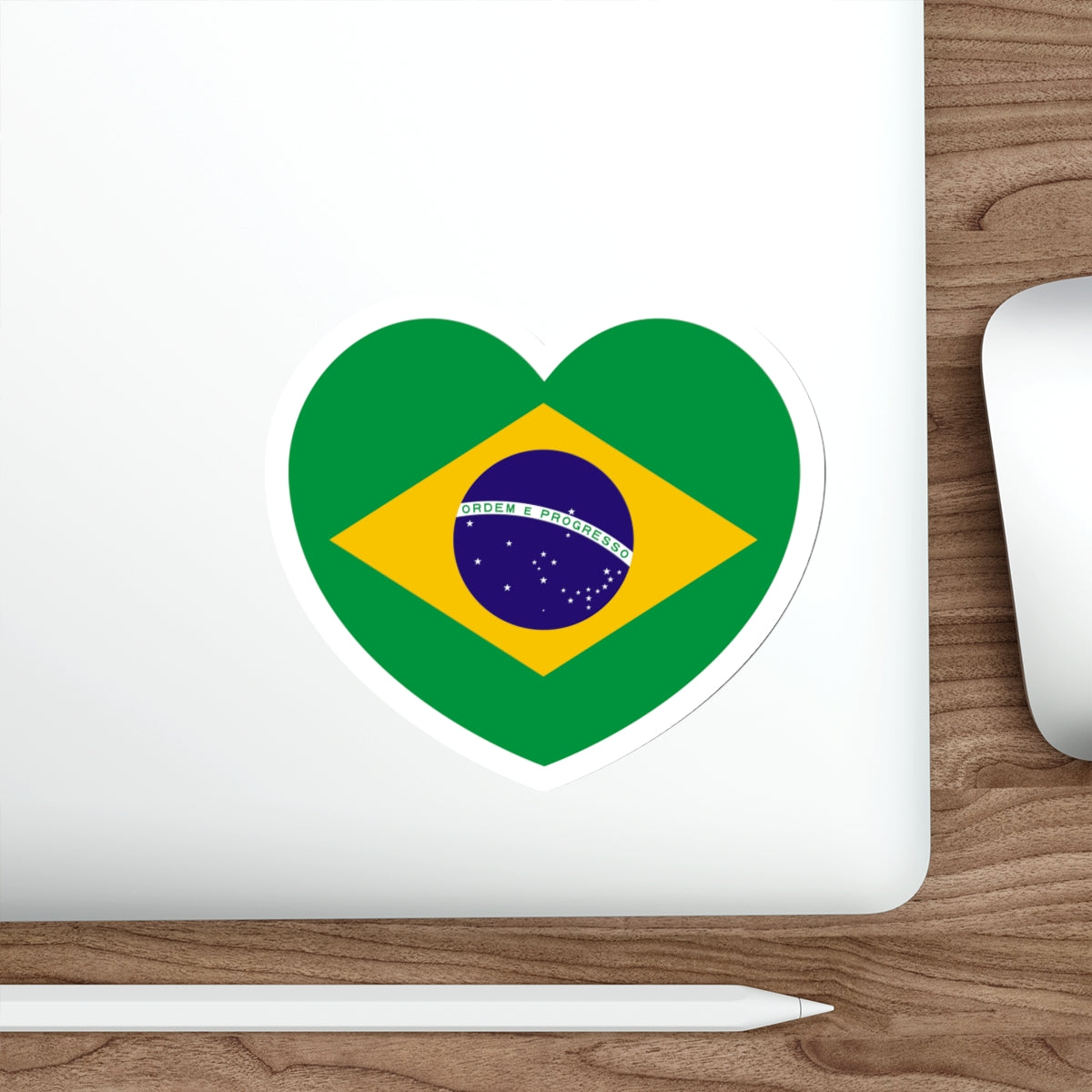 Heart Flag of Brazil 1968-1992 - STICKER Vinyl Die-Cut Decal-The Sticker Space