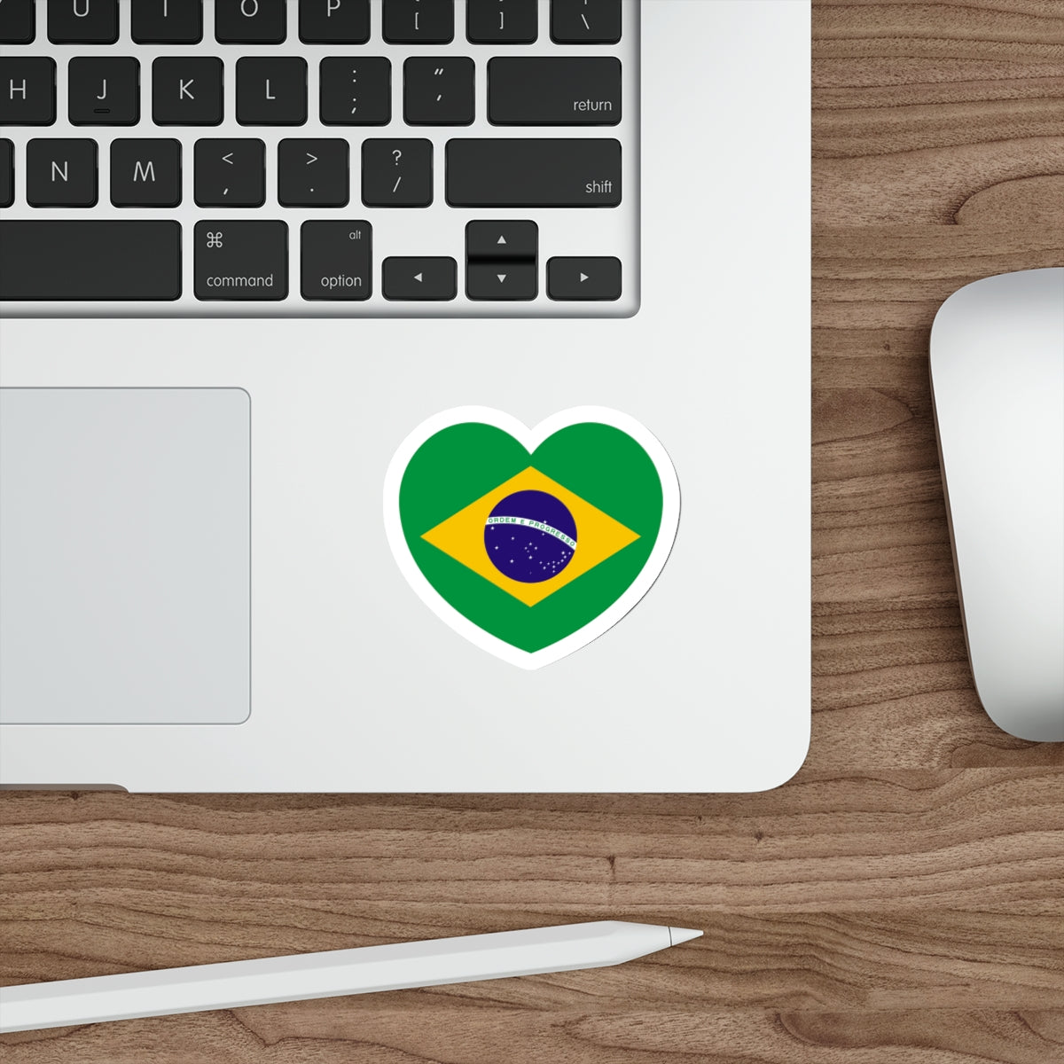 Heart Flag of Brazil 1968-1992 - STICKER Vinyl Die-Cut Decal-The Sticker Space