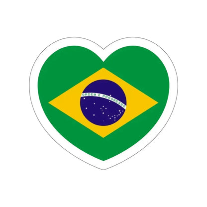 Heart Flag of Brazil 1968-1992 - STICKER Vinyl Die-Cut Decal White Die-Cut 6 Inch - The Sticker Space