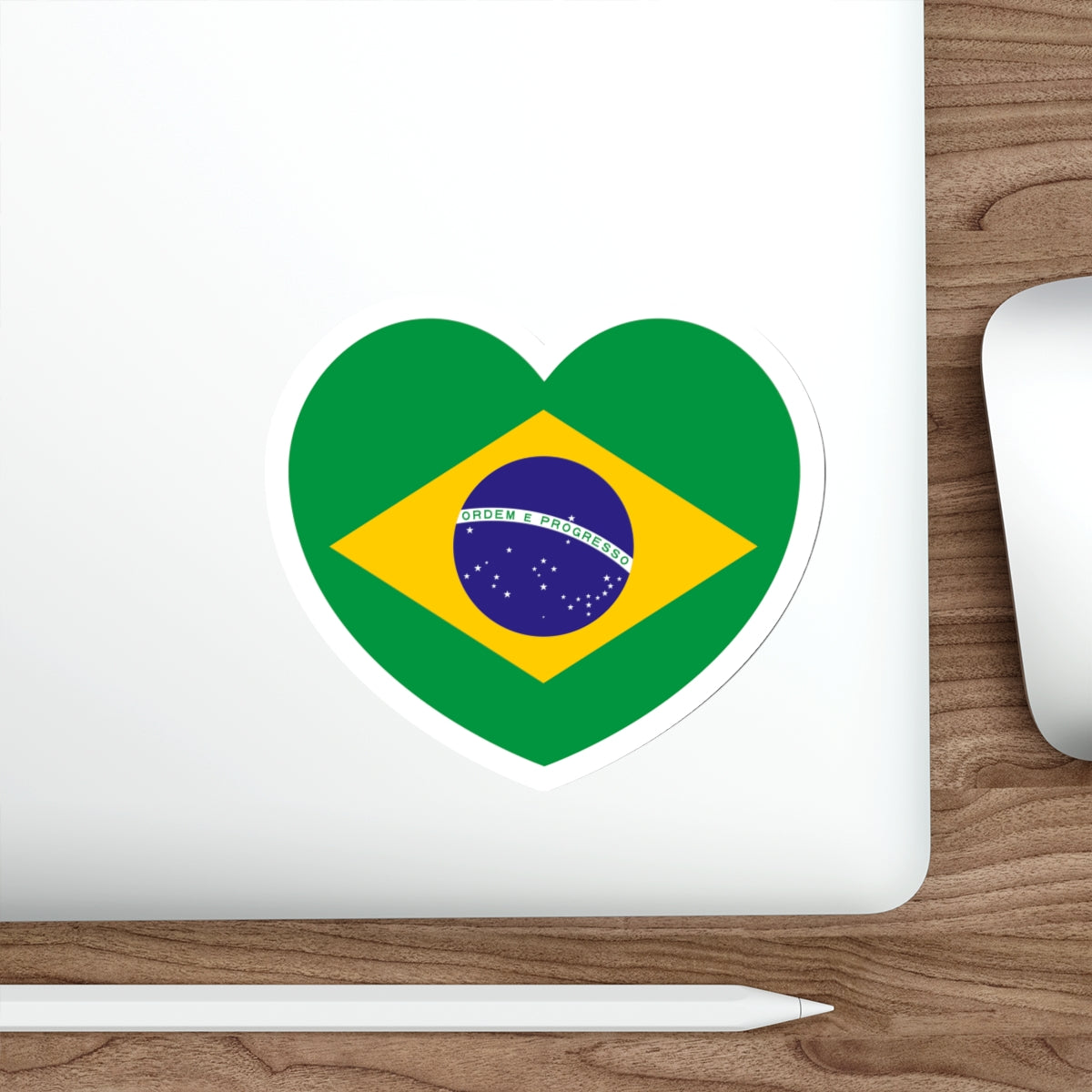 Heart Flag of Brazil - STICKER Vinyl Die-Cut Decal-The Sticker Space