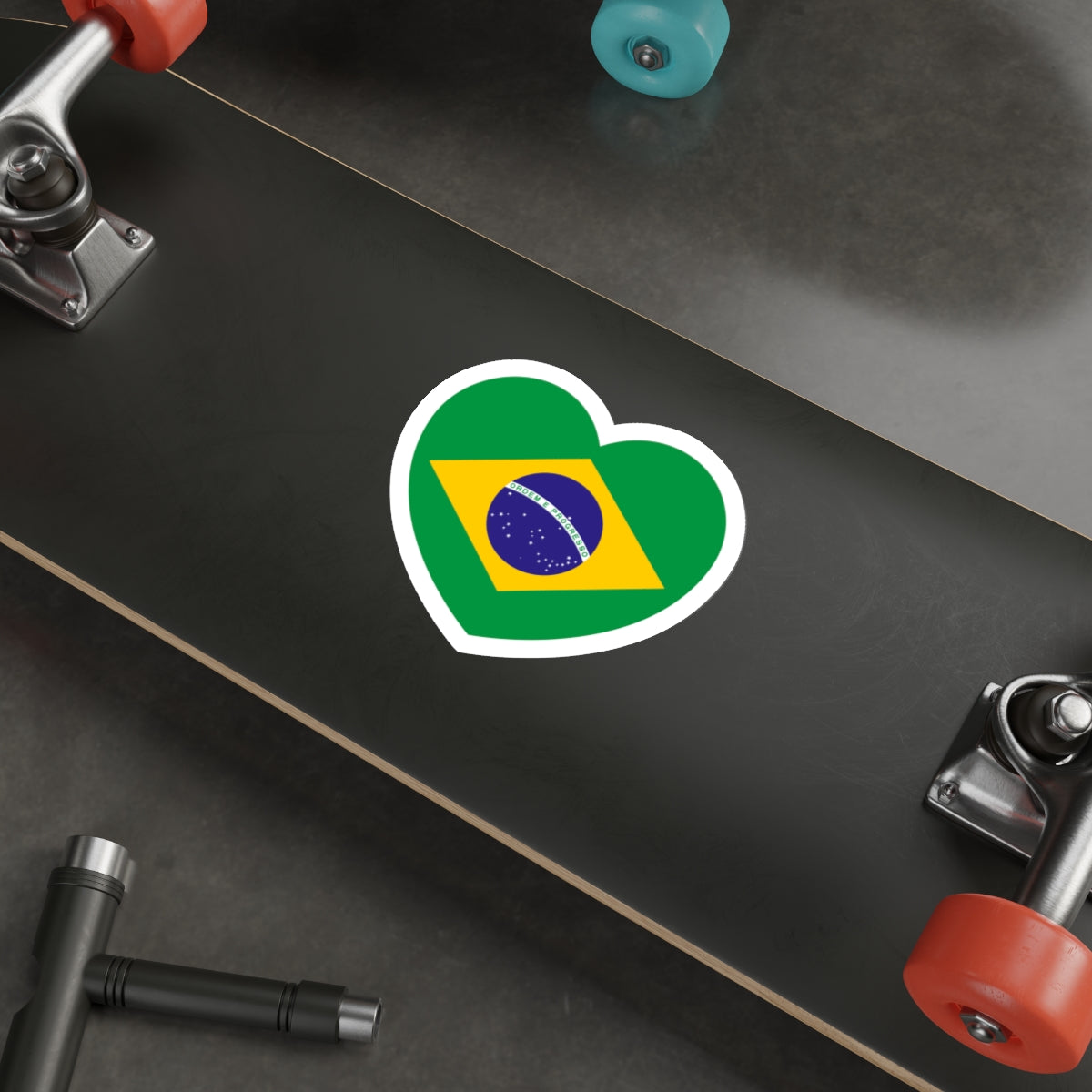 Heart Flag of Brazil - STICKER Vinyl Die-Cut Decal-The Sticker Space