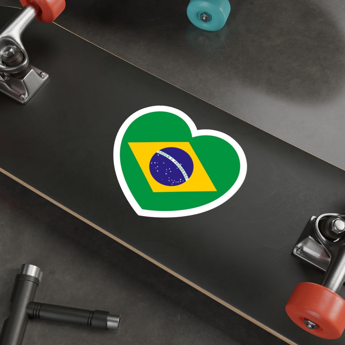 Heart Flag of Brazil - STICKER Vinyl Die-Cut Decal-The Sticker Space