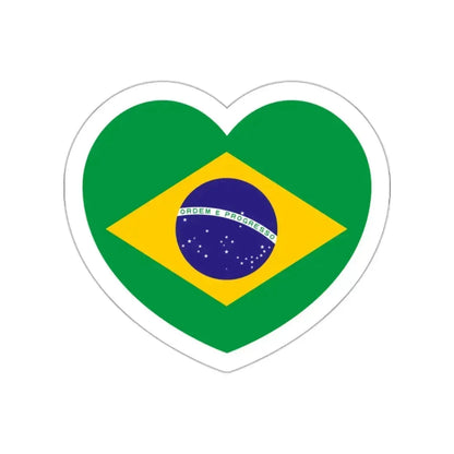 Heart Flag of Brazil - STICKER Vinyl Die-Cut Decal White Die-Cut 2 Inch - The Sticker Space