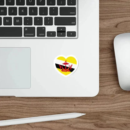 Heart Flag of Brunei - STICKER Vinyl Die-Cut Decal - The Sticker Space